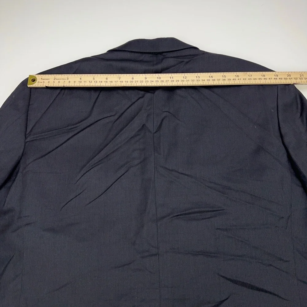 Joseph Abboud Collection Mens 44S‎ Navy Blue Wool Micro Stripe Blazer Sport Coat